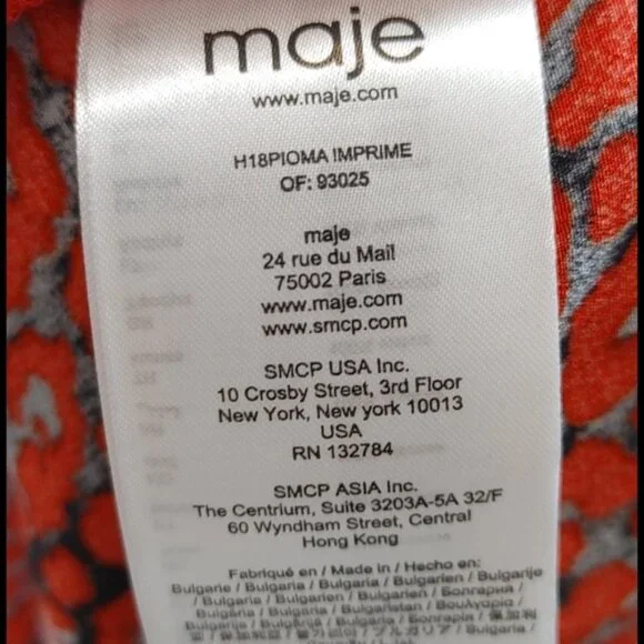 MAJE Pioma Leopard-print Woven Jumpsuit In Imprime Size XS EU 34 Red Gray Grey - Picture 10 of 11